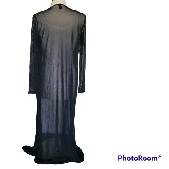 WINDSOR BLACK SHEER OPEN FRONT KIMONO - S/M - Picture 4 of 7